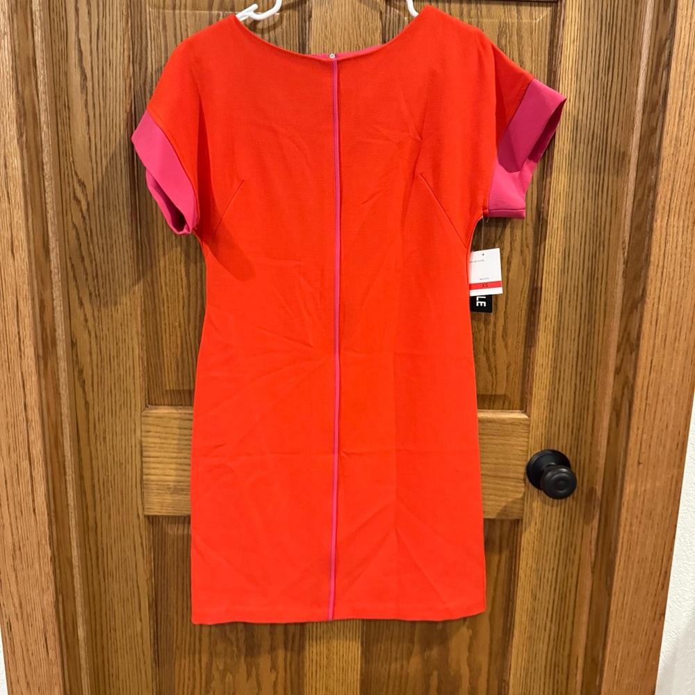 J. Taylor Colorblock Sheath Dress Geranium Pink XS NWT